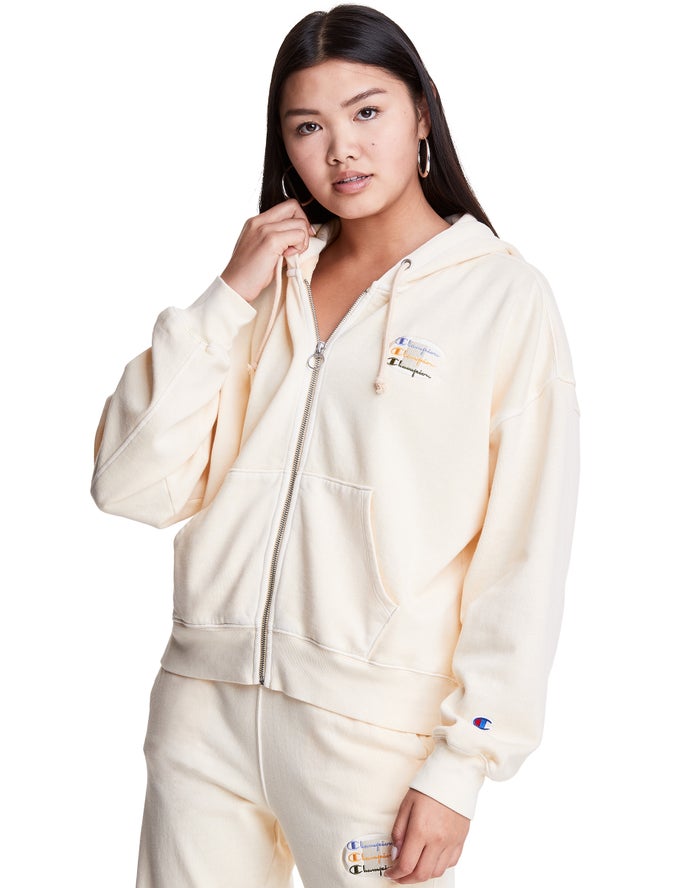 Champion Hoodie Dames - Room - Lightweight Fleece Full Zip Boxy ( 637092-JCN )